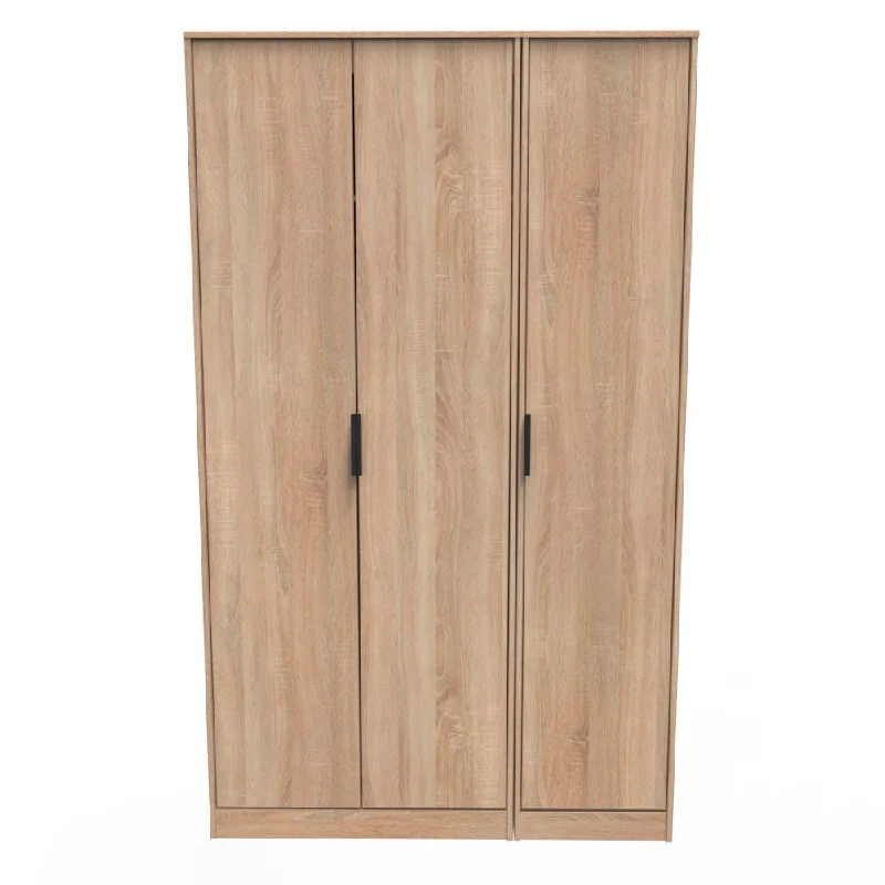 Helsinki Ready Assembled Wardrobe with 3 Doors  - Bardolino Oak