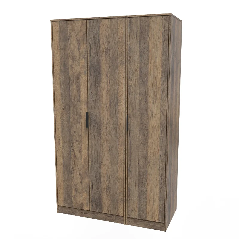 Havana Ready Assembled Wardrobe with 3 Doors  - Vintage Oak