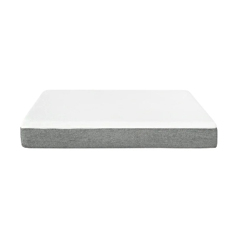 8-inch Gel Memory Foam Mattress in White and Grey