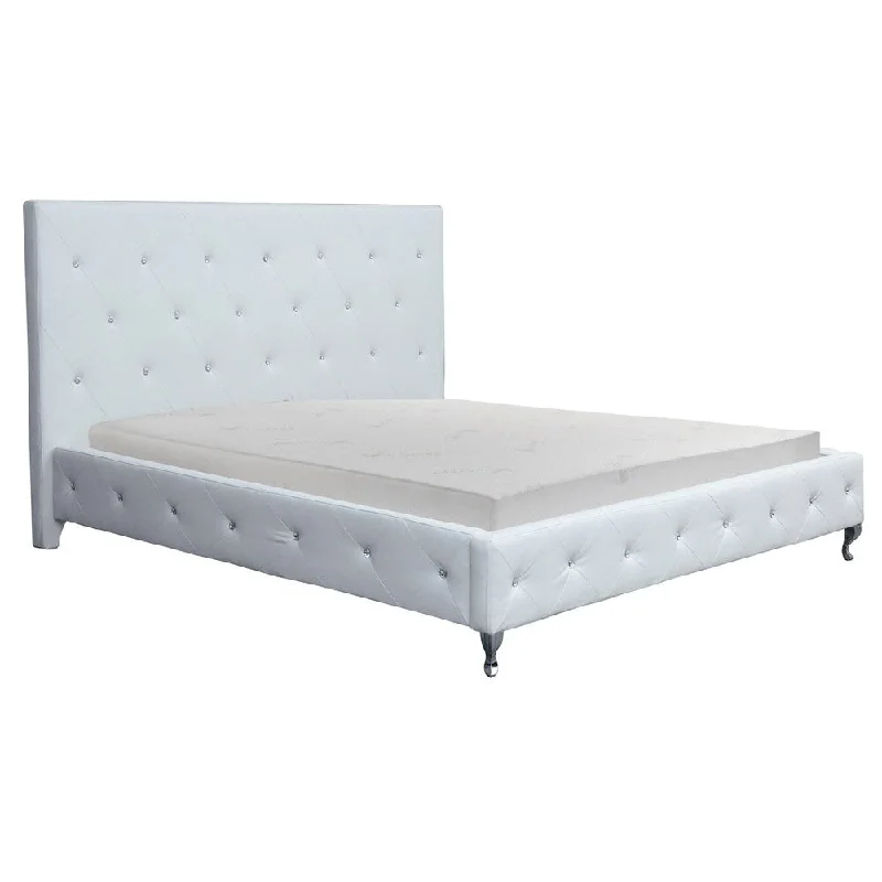 Aloe Vera 8-inch Cal King-size Memory Foam Mattress and White Frame Set