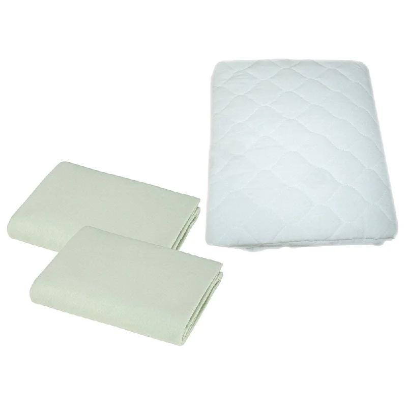 American Baby Company Supreme Jersey Portable Crib Sheet 2 Pack with Waterproof Mattress Pad - Celery