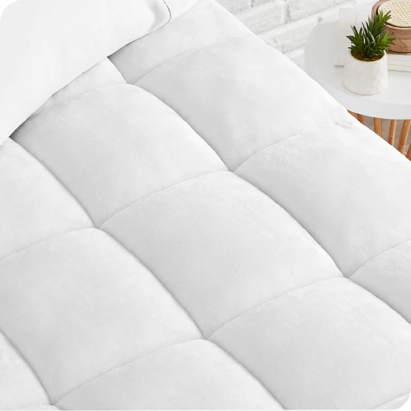 Bare Home Pillow-Top Reversible Mattress Pad - White