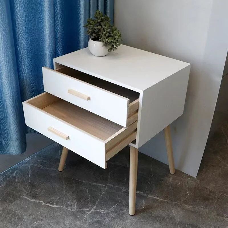 Bedroom 2 Drawers Storage Cabinet, Nightstand Home Furniture, White Sofa Side Table Cupboard, Living Room Storage Cabinet