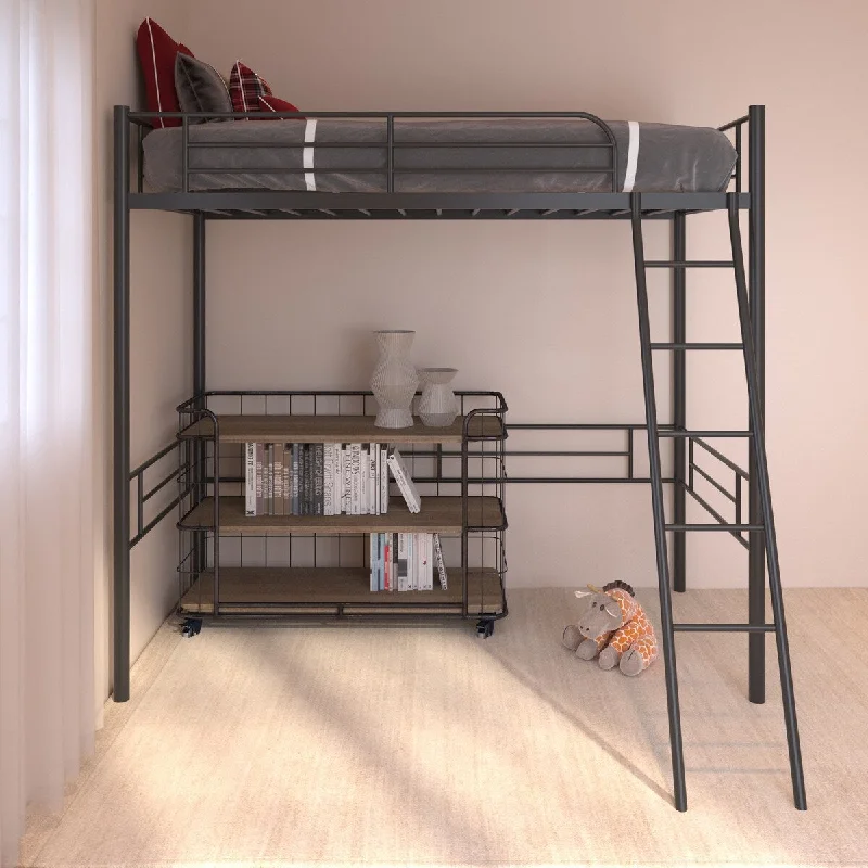 Black Metal Loft Bed