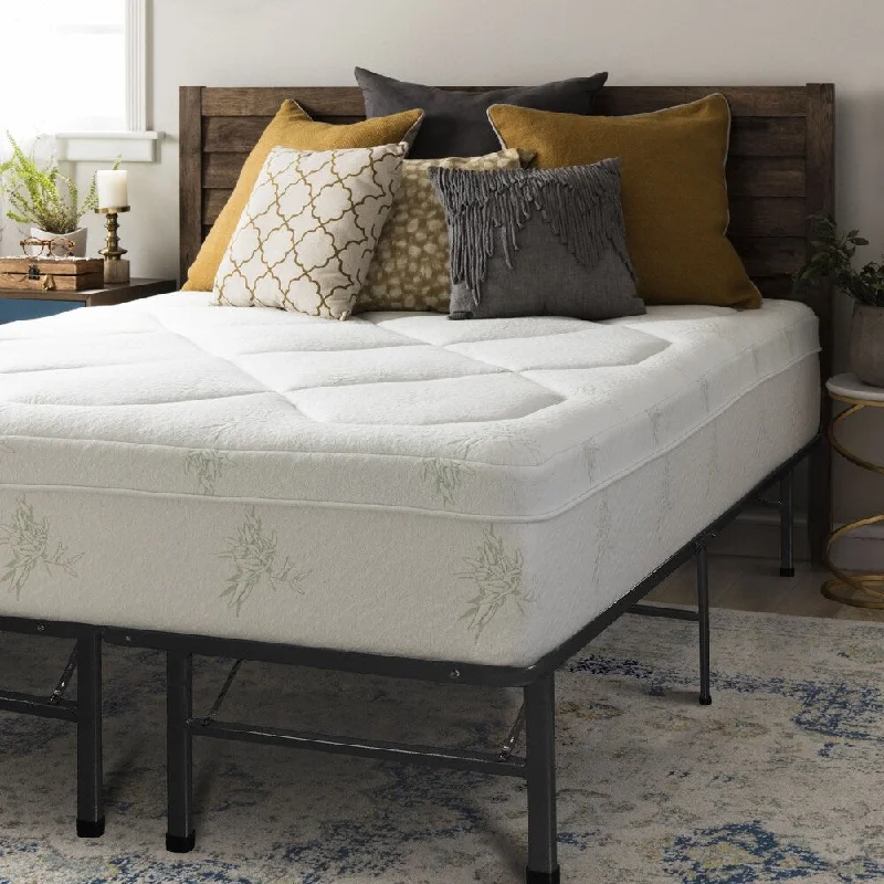 California King Size Memory Foam Mattress Grand 12 Inch with Bed Frame Set By Crown Comfort