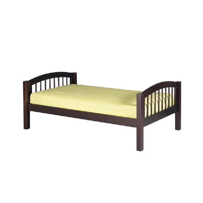 Camaflexi Twin-size Cappuccino Finish Platform Bed with Arch Spindle Headboard