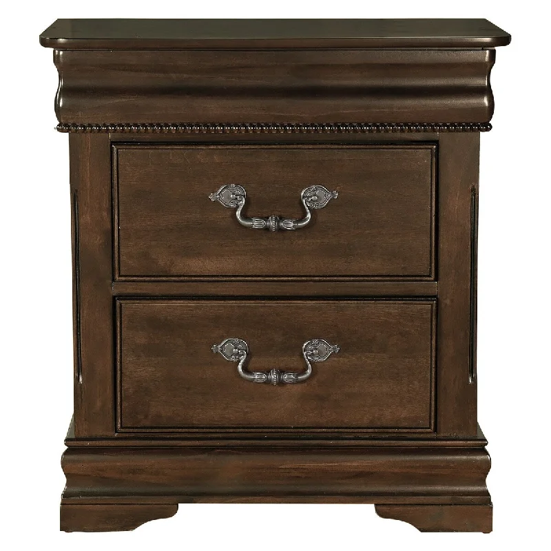 Classic Dark Cherry Finish Nightstand, Hidden Drawer, Traditional Bedroom Furniture 1pc Bedside Table