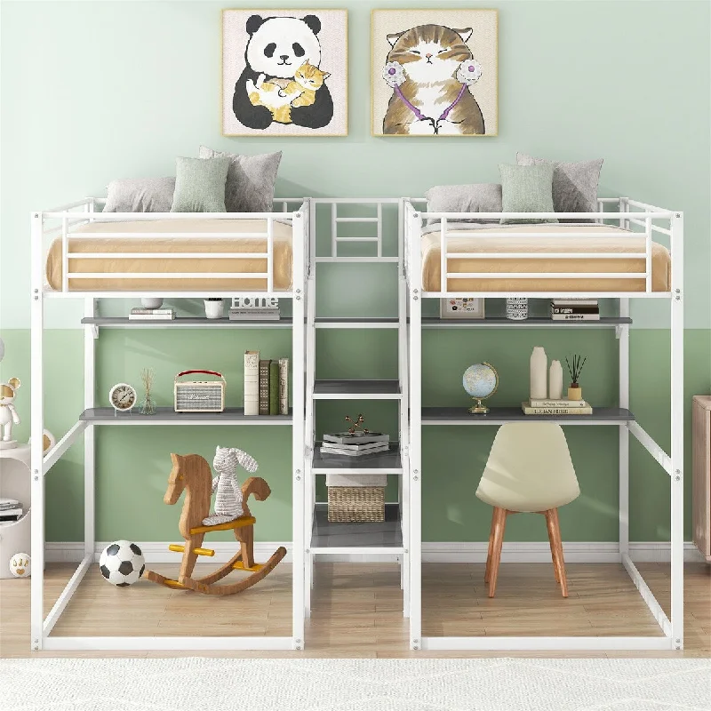 Double Twin over Twin Metal Bunk Bed