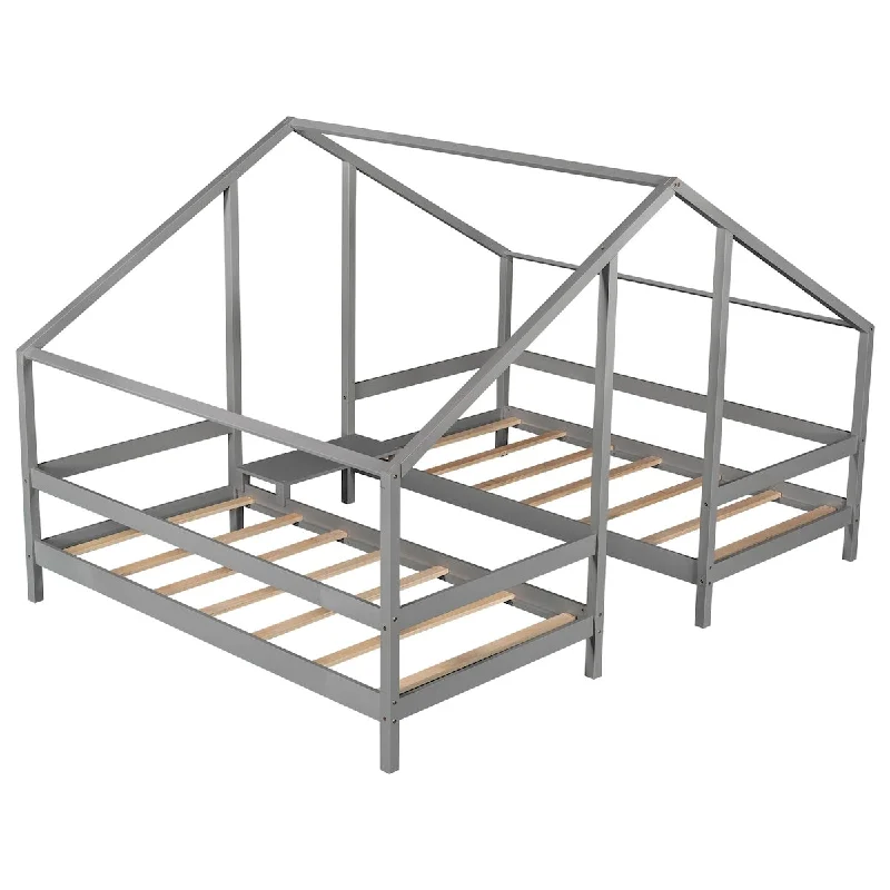 Double Twin Triangular House Beds with Table