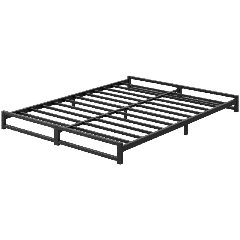 Durable Heavy Duty Metal Bed Frame with Steel Slat, Queen Size