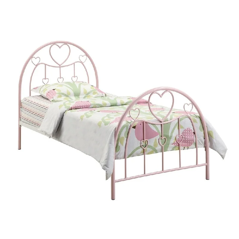 Juliette Pink Metal Twin Bed