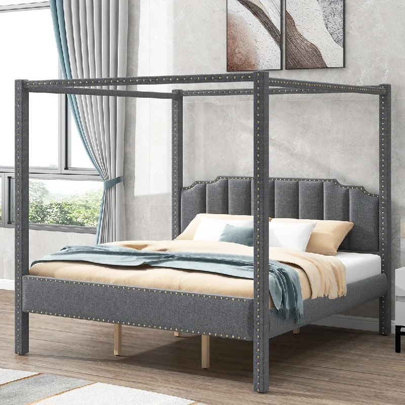 King Size Canopy Bed Frame for Teens & Adults