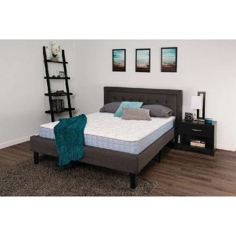 Marissa Blue and Off-White 8" Queen Mattress