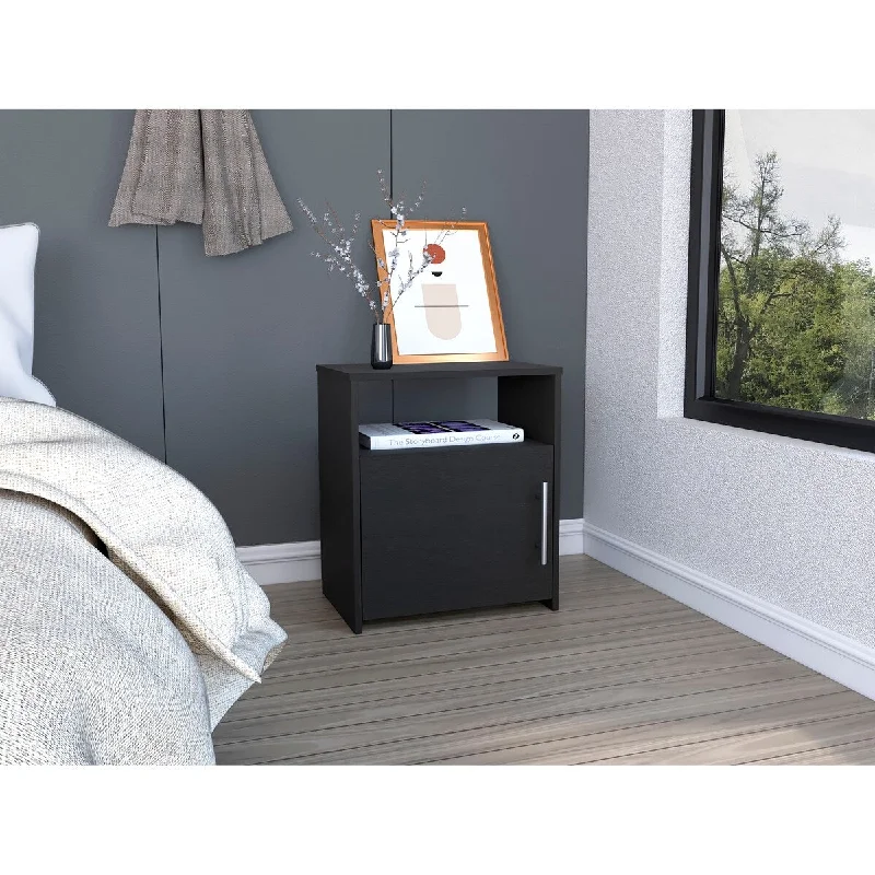 Nickel-plated Finished Nightstand with One Cabinet for Bedroom