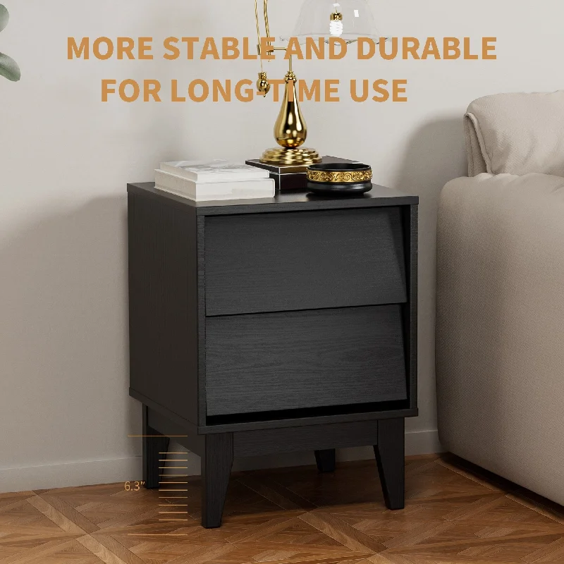 Nightstands Features Vintage-style and Bevel Design, Made of MDF, Mid Century Modern Nightstand,Night Stand for Bedroom