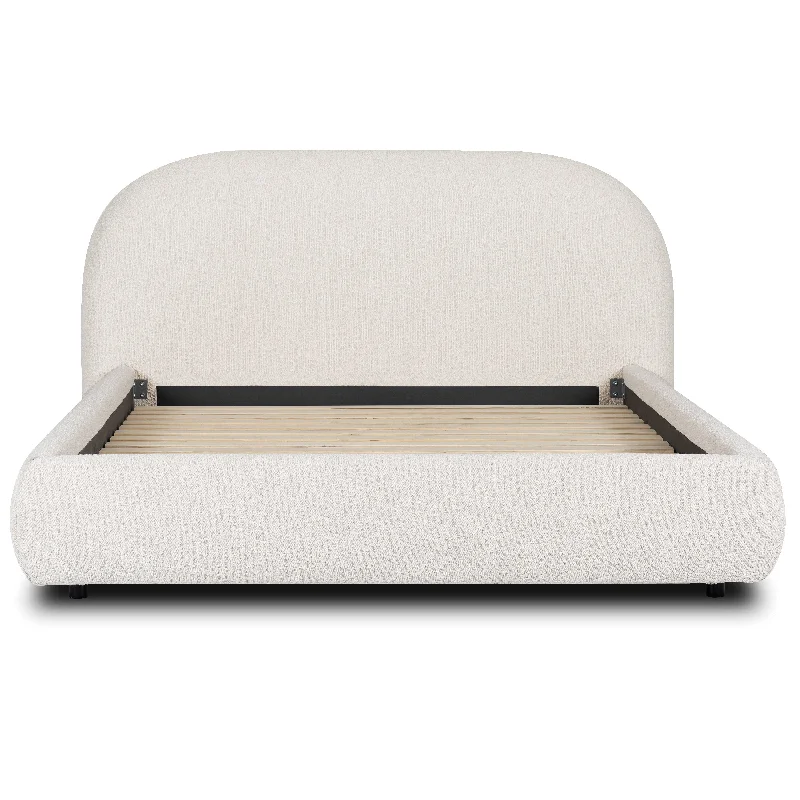 Poly & Bark Genoa Bed - Fully Upholstered with Rounded Profile