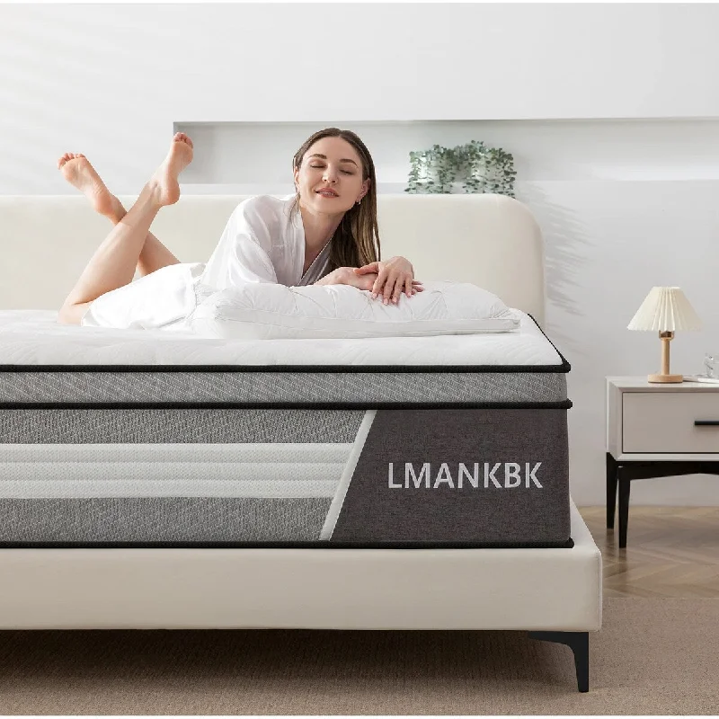 Queen Mattress, 10 Inch Innerspring Hybrid Mattress in a Box with Gel Memory Foam, Medium Firm Support,60"*80"*10"