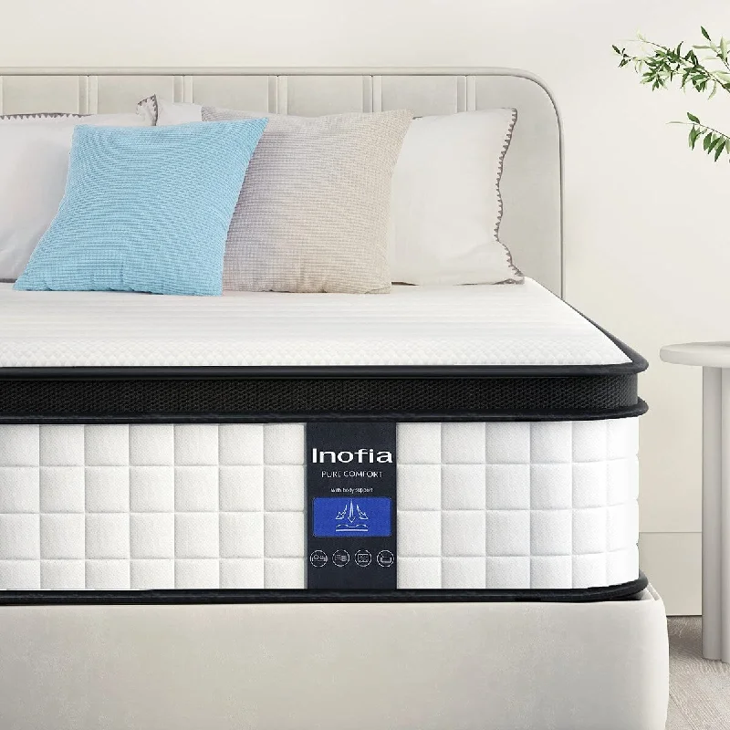 Queen Mattress,10 Inch Queen Size Hybrid Mattress, Breathable Comfortable Mattress for Sleep, Supportive & Pressure Relief