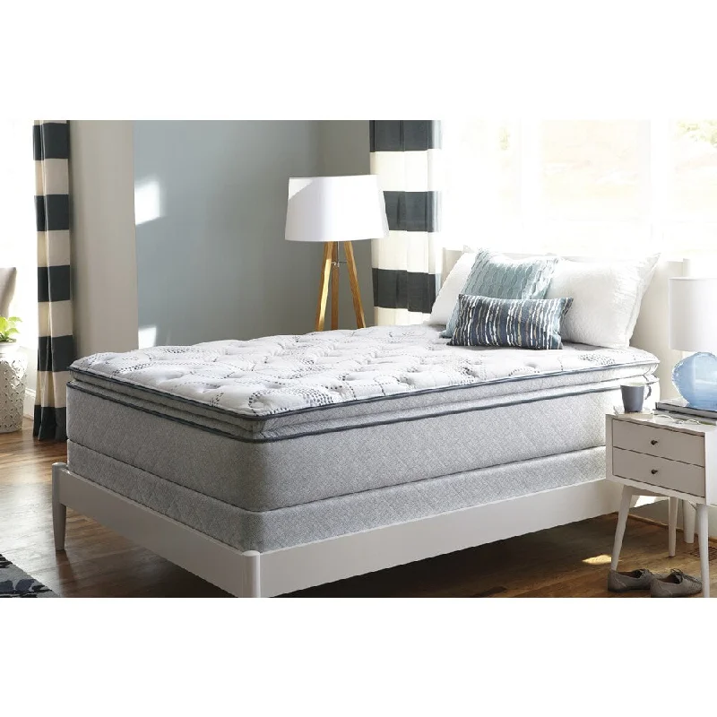 Sealy Sand Cove Plush Euro Pillow Top King-size Mattress Set - White