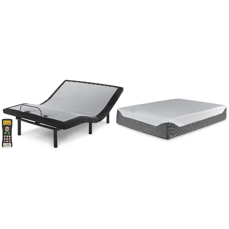 Signature Design by Ashley 14 Inch Chime Elite Black/White 2-Piece Mattress Package