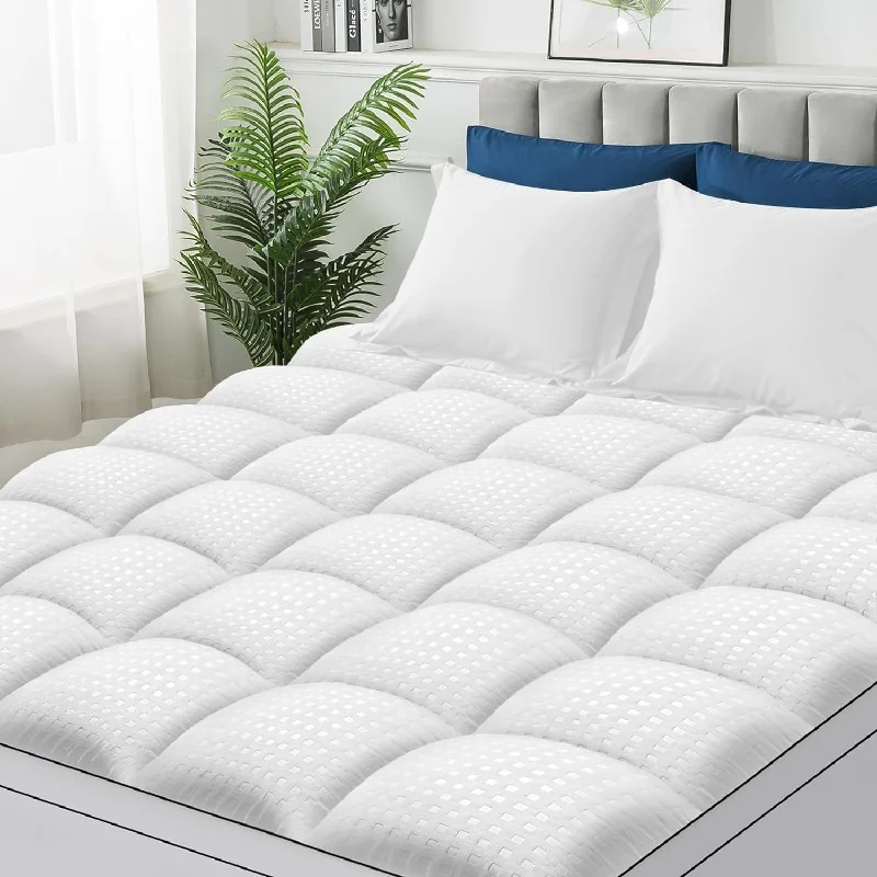 Soft And Comfortable Noiseless Mattress Topper With 8-21 Inch Deep Pocket