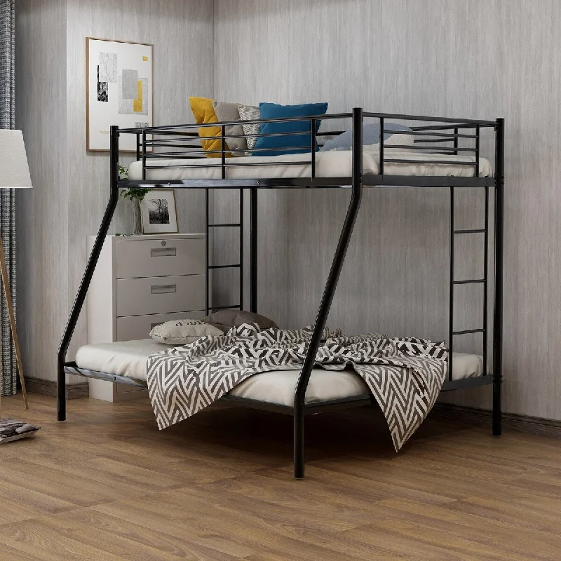 Twin over Full Metal Bunk Bed Black