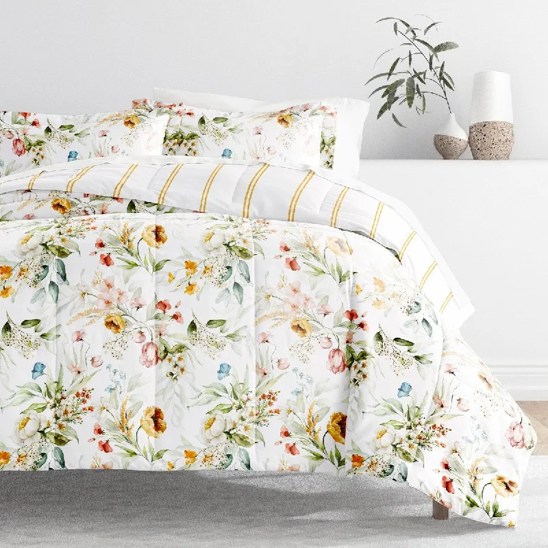 7pc Pattern Reversible Comforter Bundle