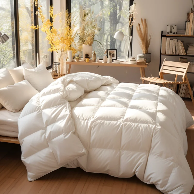 All Season White Feather and Down Comforter Duvet