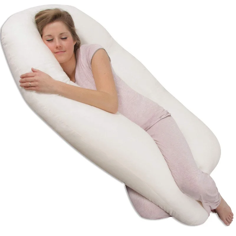 Back 'N Belly Pregnancy/Maternity Contoured Body Pillow, Polyester, Ivory , 55x33x8.5 Inch (Pack of 1)