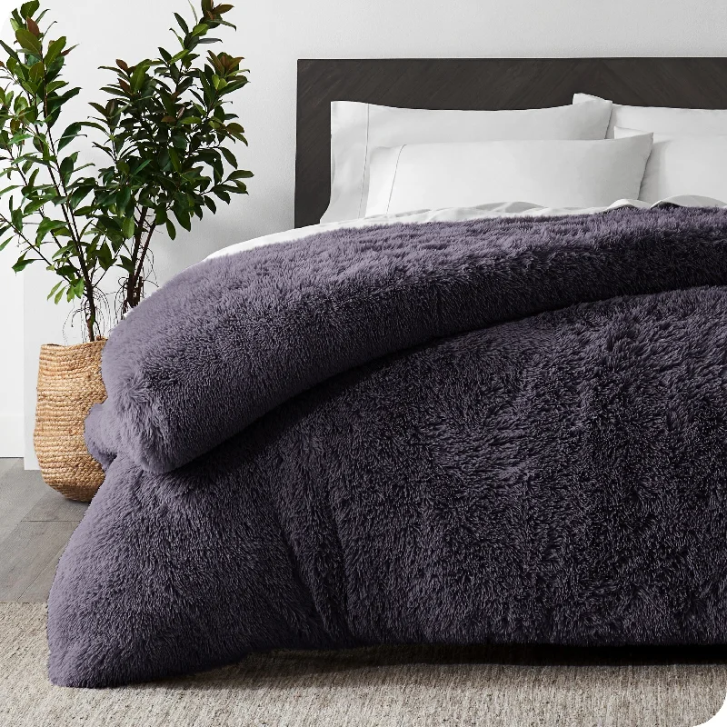 Bare Home Shaggy Faux Fur Duvet Cover