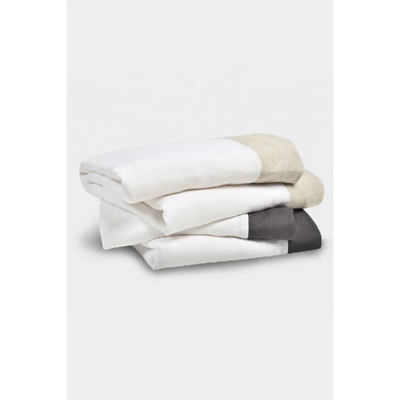 Belgian Flax Linen Collection Border Linen Sheet Set - 2 Color