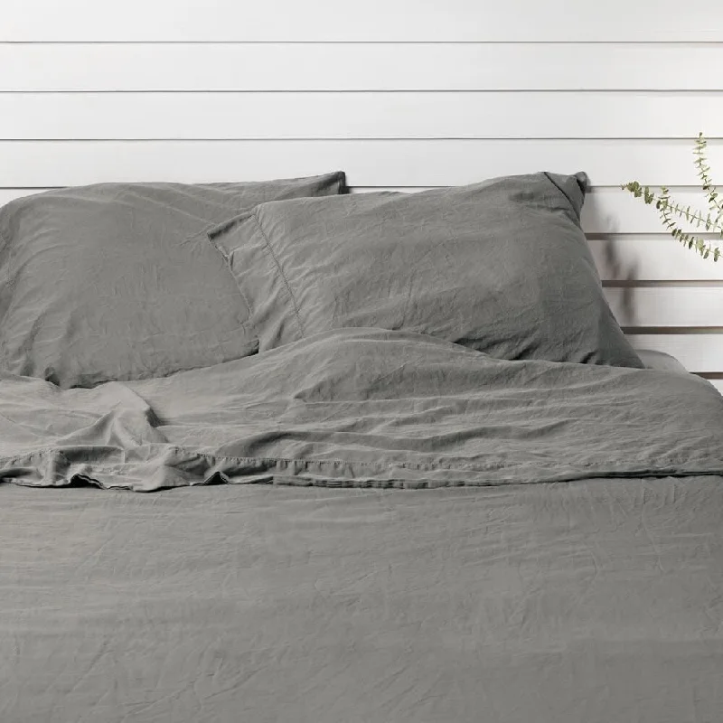 California King Storm Gray Sateen Sheet Set by Jennifer Adams