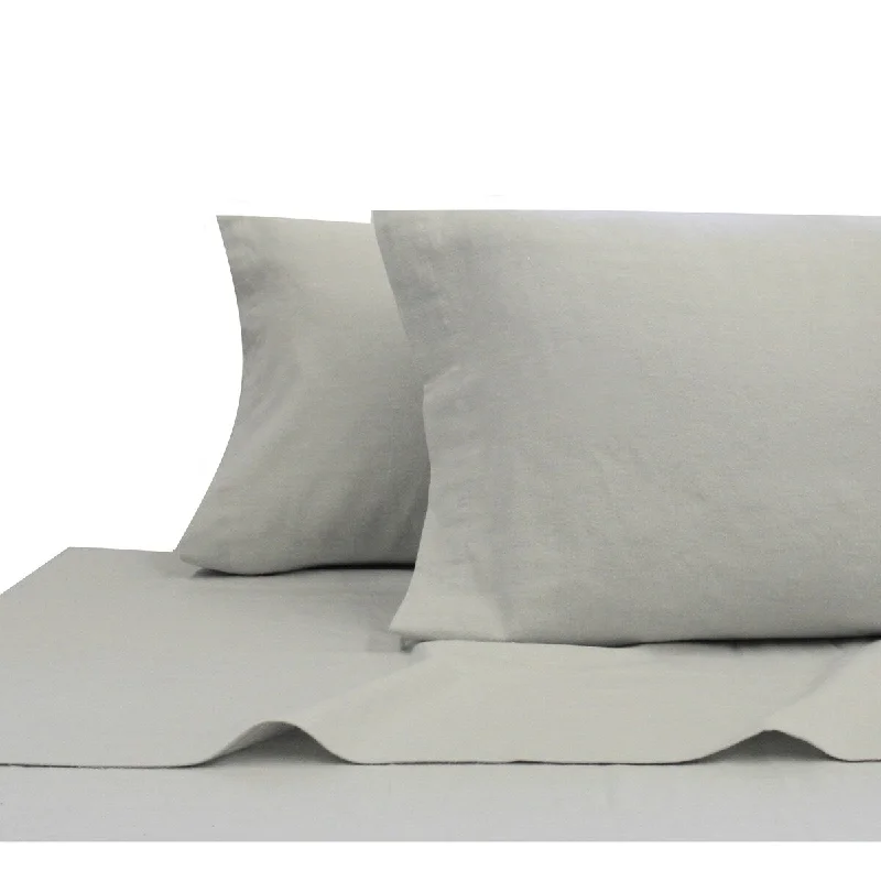 Chambray Flannel Sheet Set King Lt.Gray