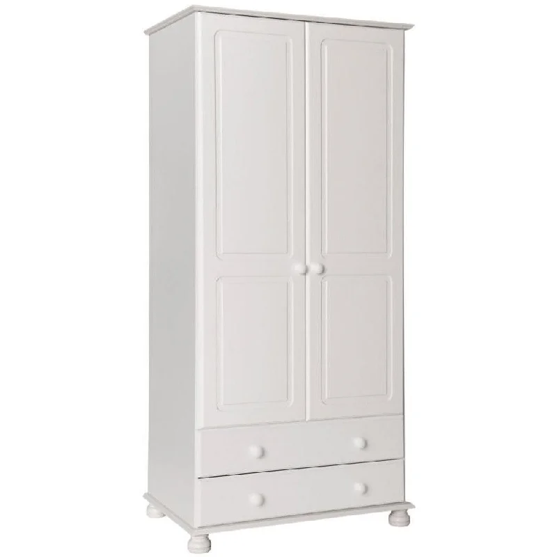 Copenhagen White 2 Door Tall Wardrobe