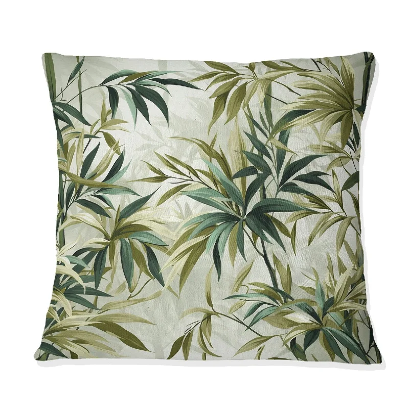 Designart "Bamboo Zen Tropical Pattern II" Tropical Printed Throw Pillow