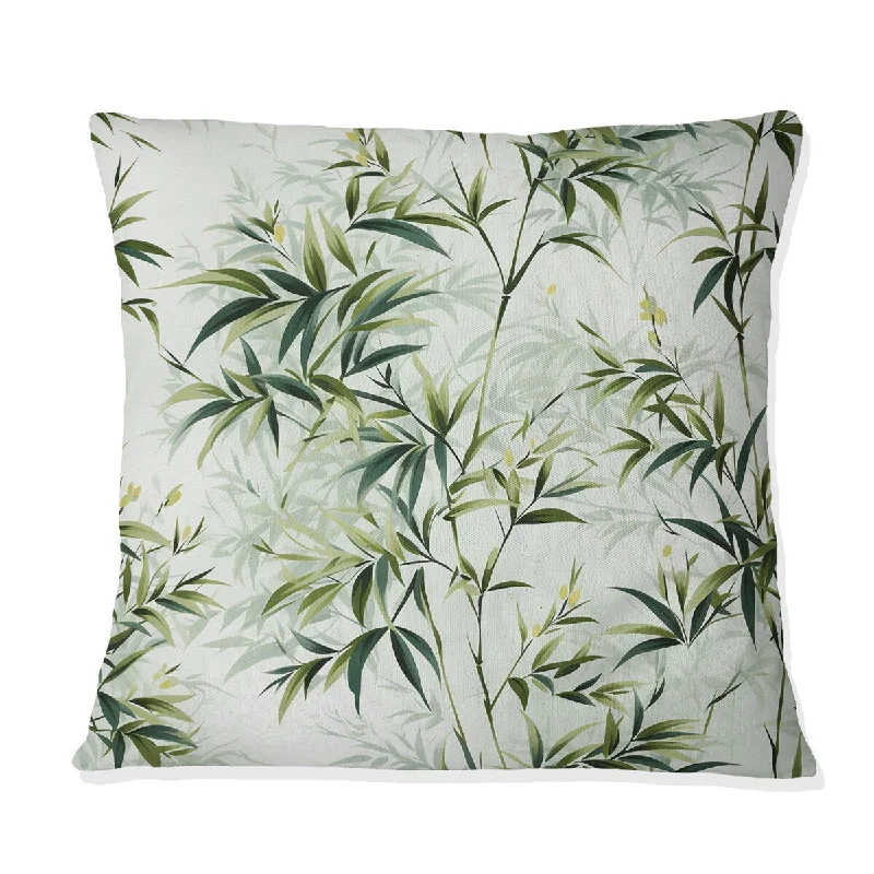 Designart "Bamboo Zen Tropical Pattern" Tropical Printed Throw Pillow