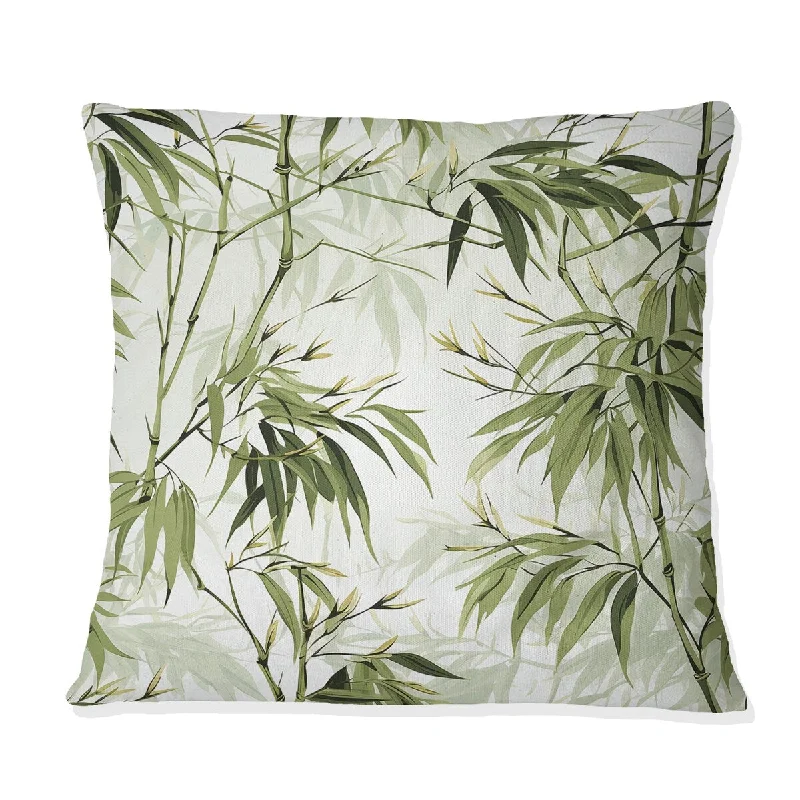 Designart "Bamboo Zen Tropical Pattern V" Tropical Printed Throw Pillow