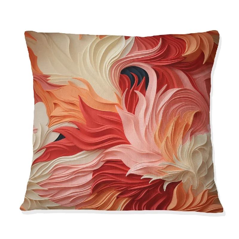 Designart "Coral Canvas Tropical Pattern I" Tropical Printed Throw Pillow