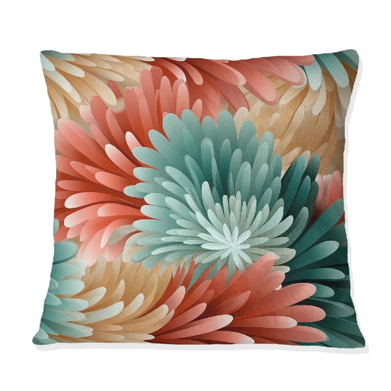 Designart "Coral Illusion Tropical Pattern II" Tropical Printed Throw Pillow