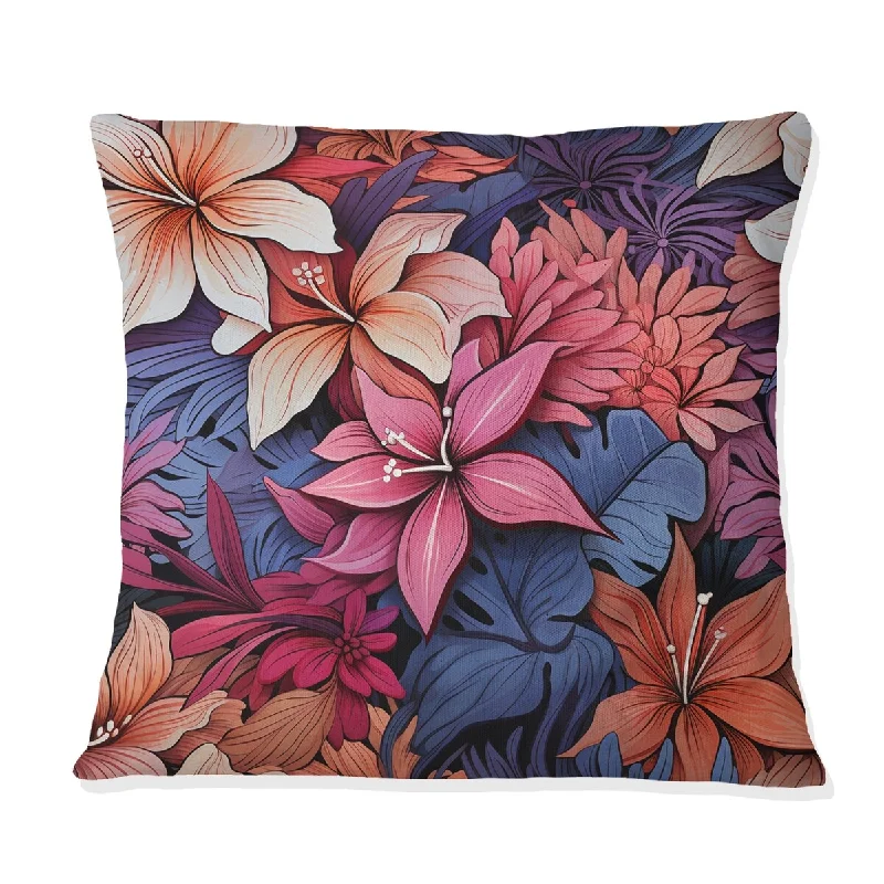 Designart "Coral Mirage Ii Tropical Pattern" Tropical Printed Throw Pillow