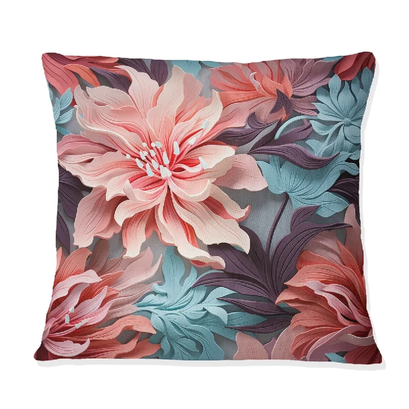 Designart "Coral Mirage Vii Tropical Pattern II" Tropical Printed Throw Pillow