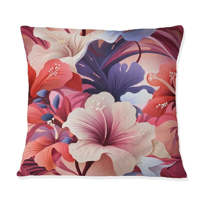 Designart "Coral Mirage Vii Tropical Pattern" Tropical Printed Throw Pillow