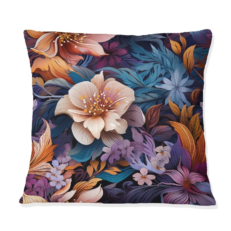 Designart "Floral Mirage Tropical Pattern II" Tropical Printed Throw Pillow