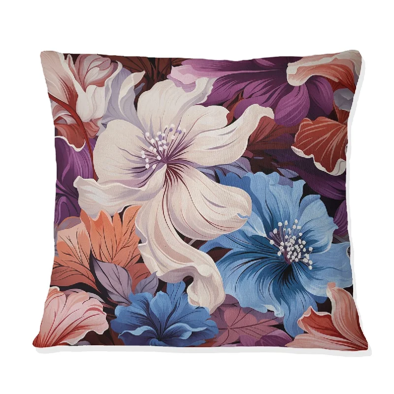 Designart "Floral Mirage Tropical Pattern" Tropical Printed Throw Pillow