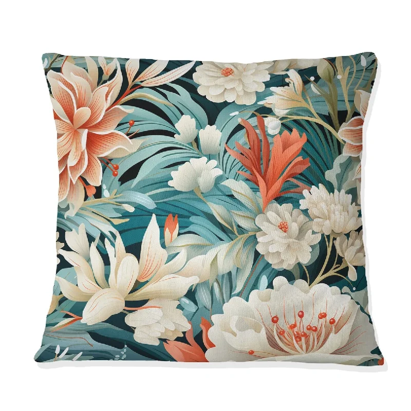 Designart "Lagoon Serenade Tropical Pattern I" Tropical Printed Throw Pillow