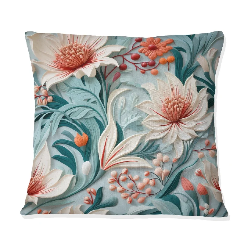 Designart "Lagoon Serenade Tropical Pattern" Tropical Printed Throw Pillow