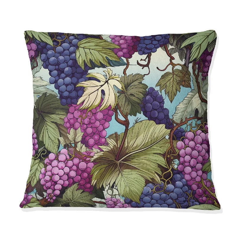 Designart "Lush Vineyards Tropical Pattern" Tropical Printed Throw Pillow