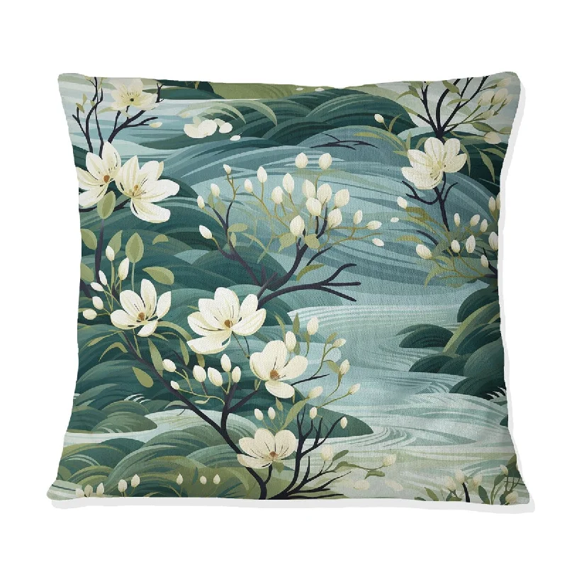 Designart "Mangrove Serenity Tropical Pattern II" Tropical Printed Throw Pillow