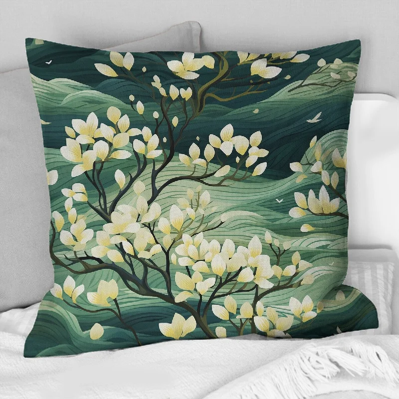 Designart "Mangrove Serenity Tropical Pattern" Tropical Printed Throw Pillow