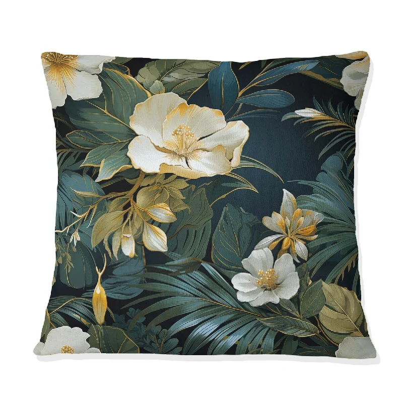 Designart "Mirage Elegance Ii Tropical Pattern I" Tropical Printed Throw Pillow